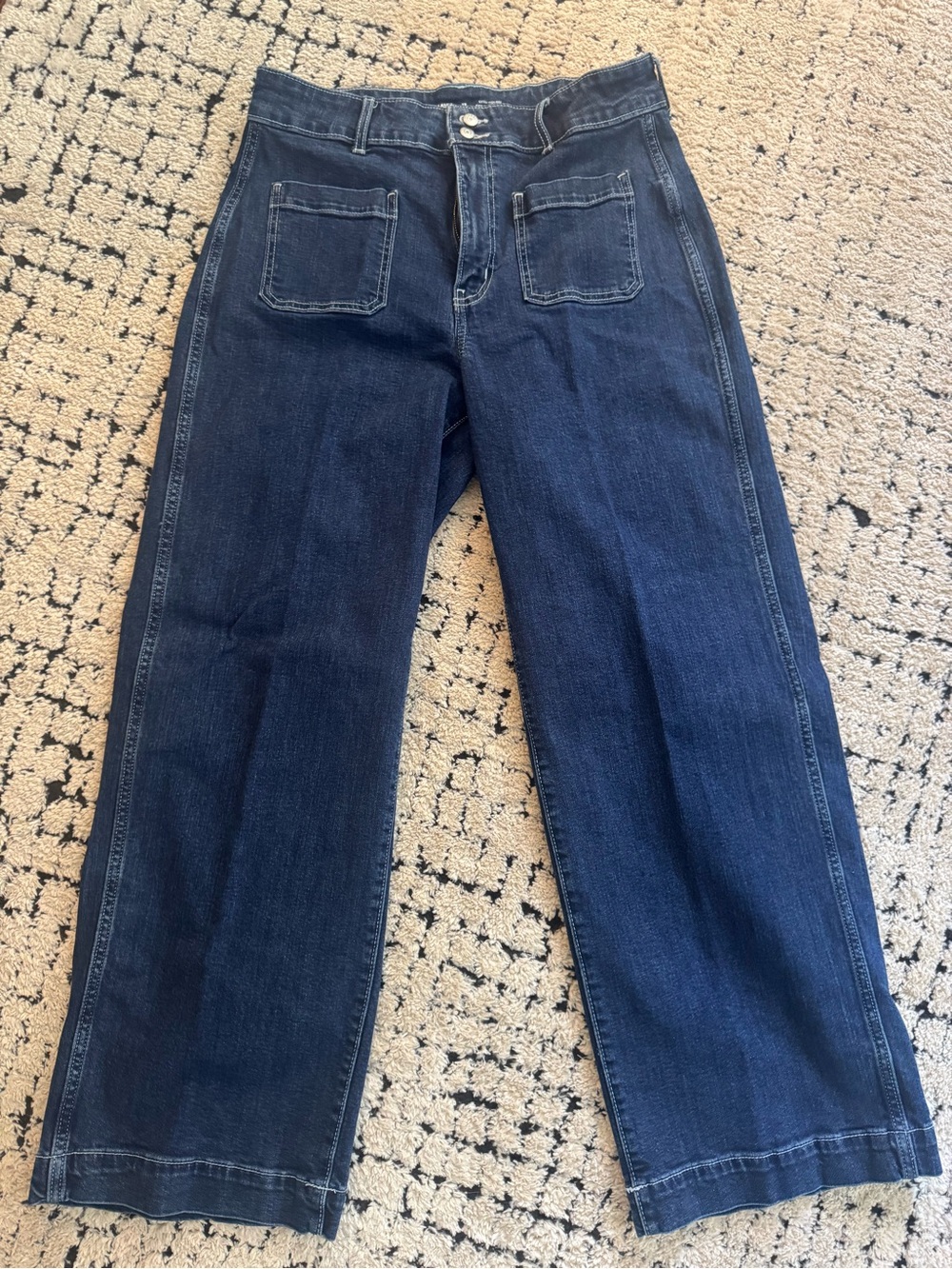Dark Blue Straight-Leg Jeans